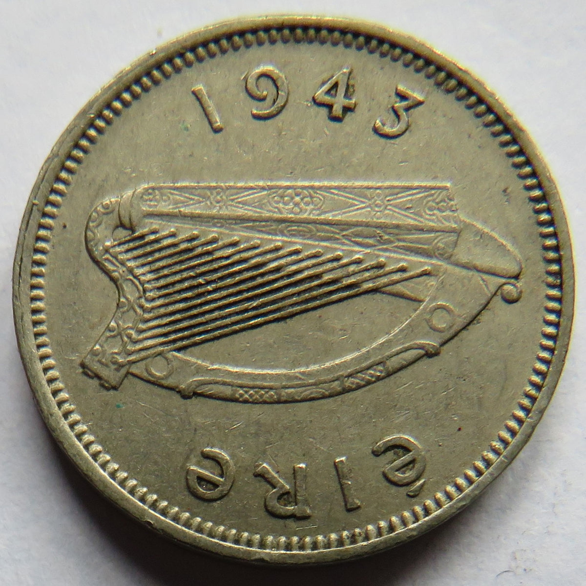 1943 Ireland Eire Threepence Coin