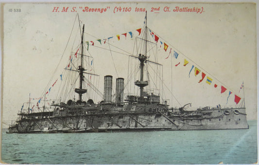 Vintage Warship Postcard of H.M.S "Revenge" 1906