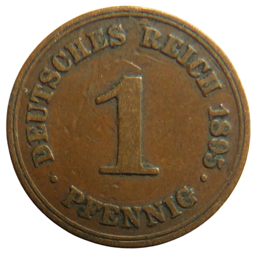 1895-A Germany One Pfennig Coin