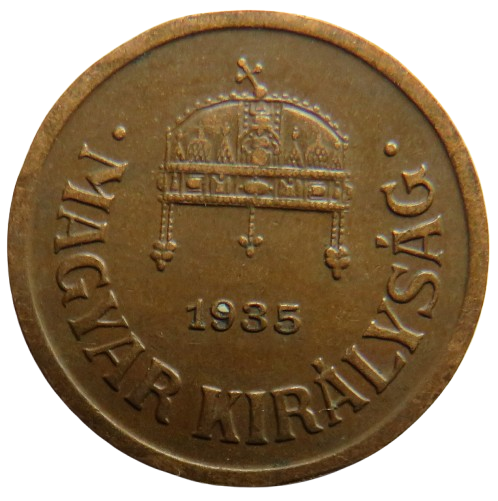 1935 Hungary 2 Filler Coin