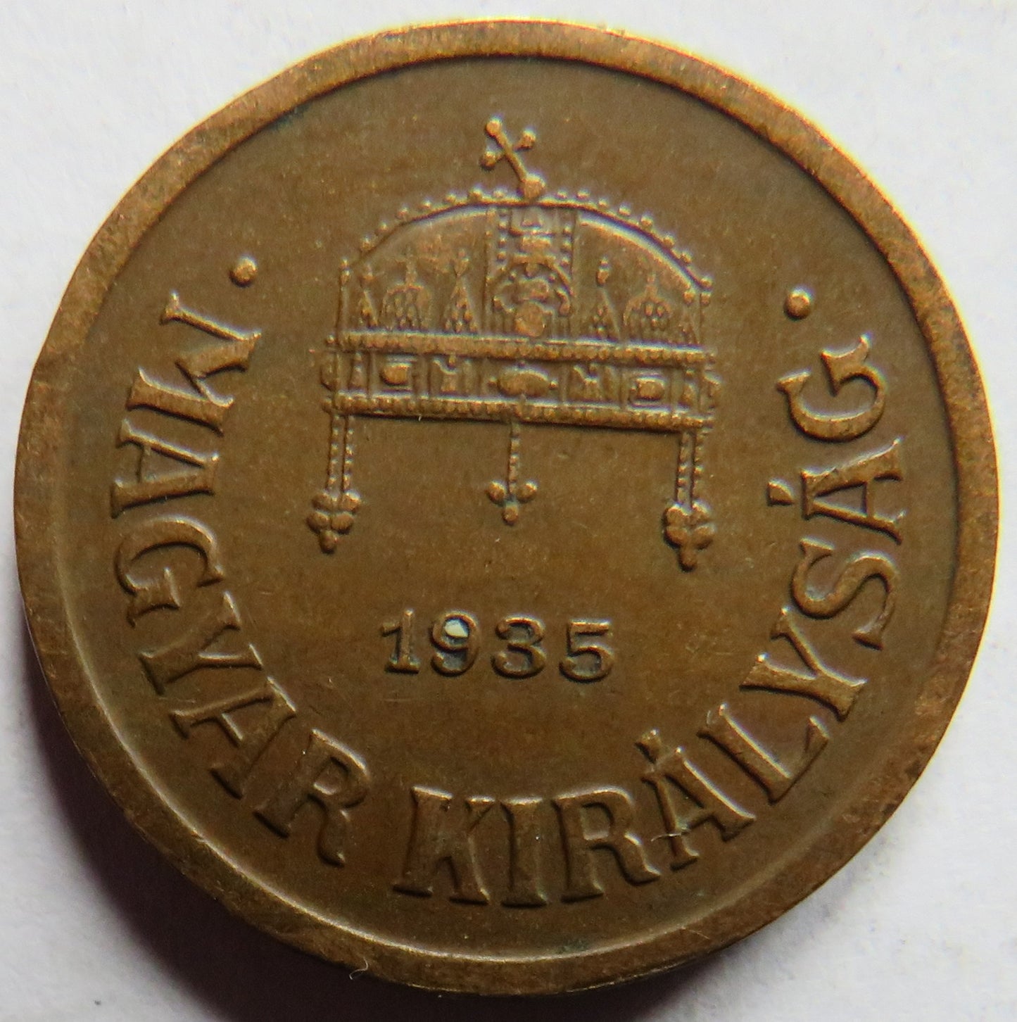 1935 Hungary 2 Filler Coin