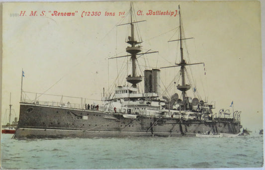 Vintage Warship Postcard of H.M.S "Renown" 1905