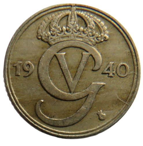 1940 Sweden 25 Ore Coin