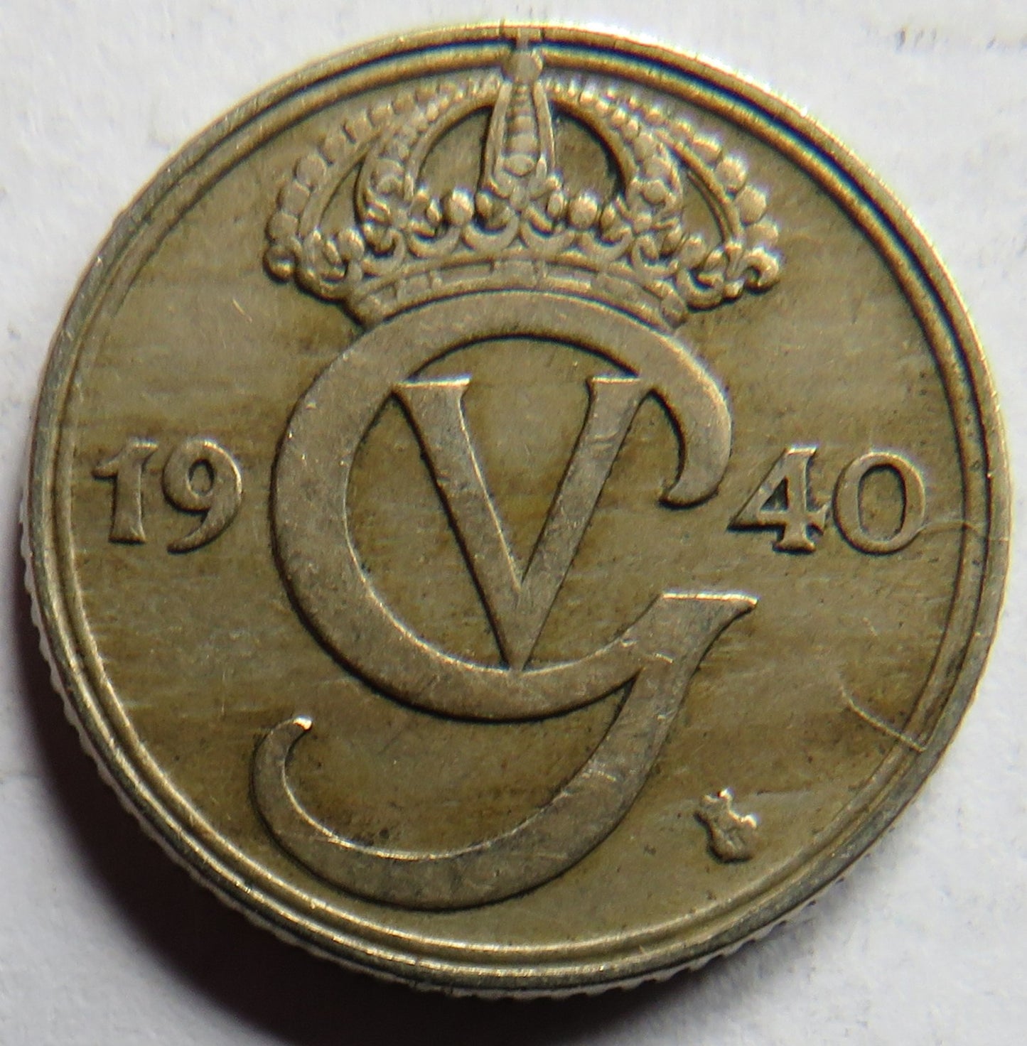 1940 Sweden 25 Ore Coin