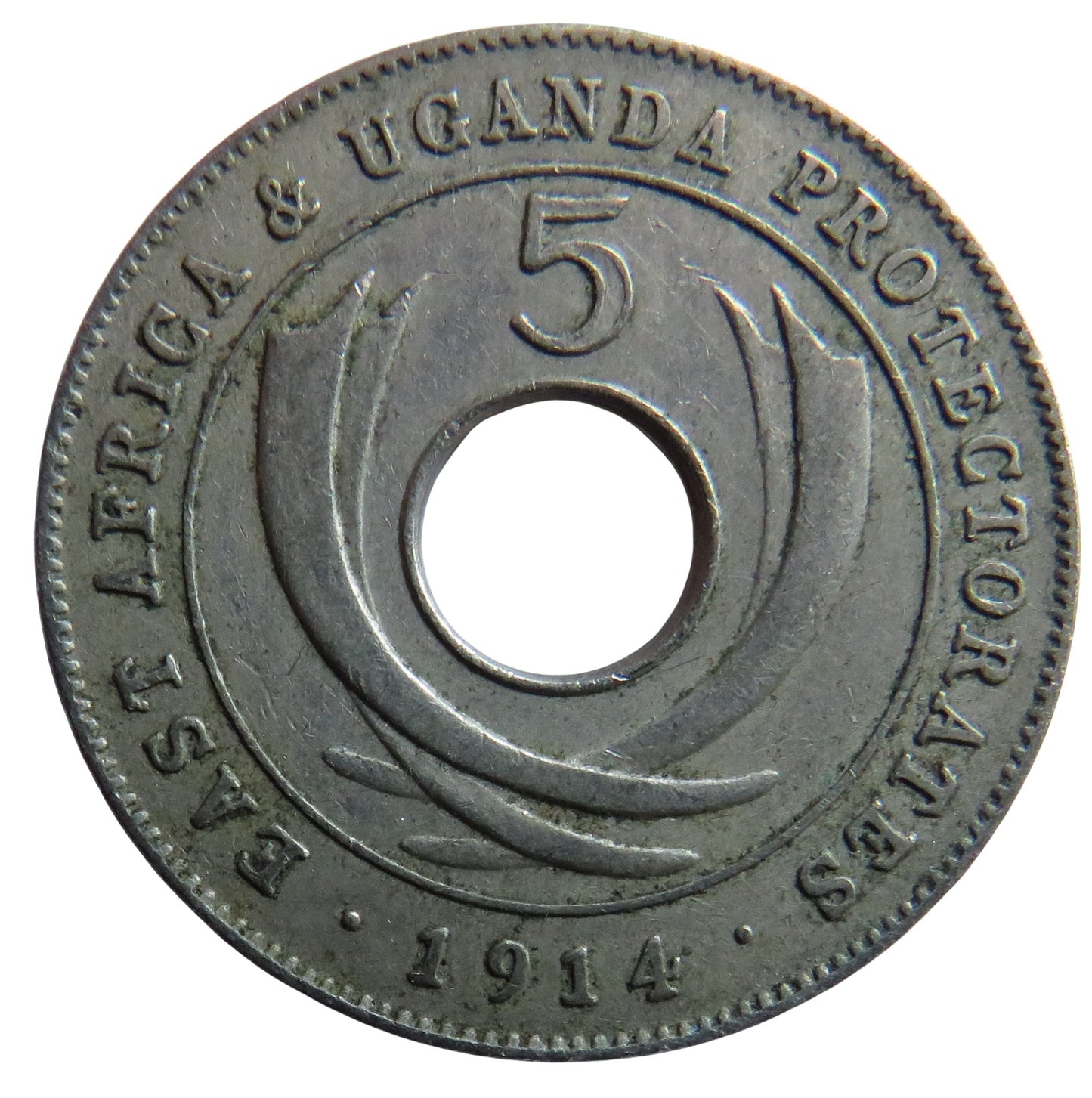1914-K East Africa & Uganda Protectorates 5 Cents Coin