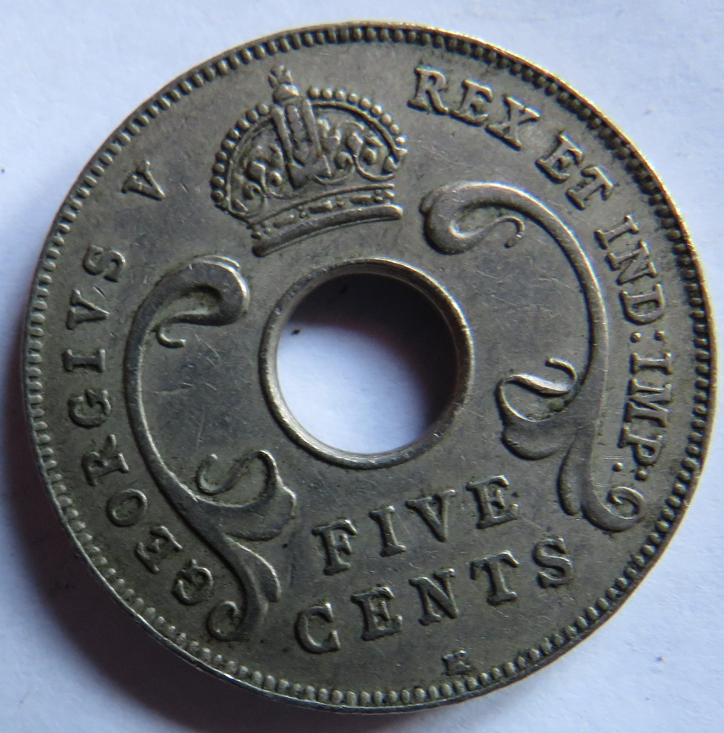 1914-K East Africa & Uganda Protectorates 5 Cents Coin