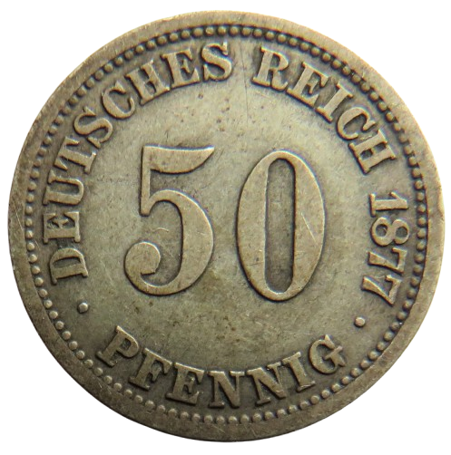 1877-A Germany Silver 50 Pfennig Coin