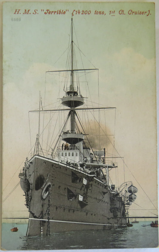 Vintage Warship Postcard of H.M.S "Terrible"