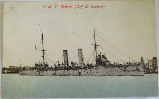 Vintage Warship Postcard of H.M.S "Latora" 1905