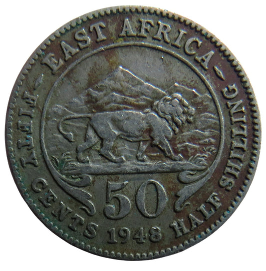 1948 British East Africa 50 Cents / Half Shilling Coin
