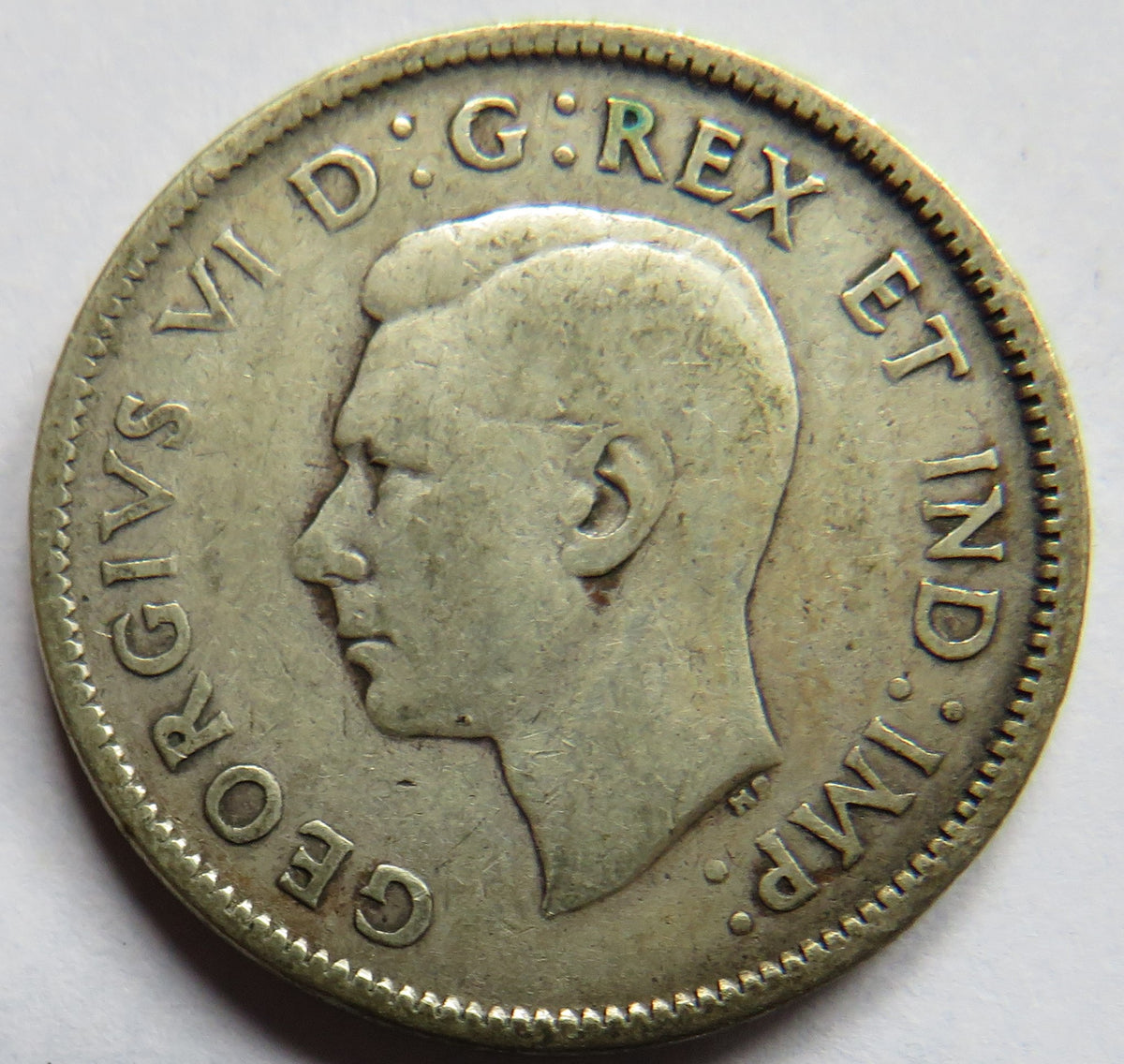 1940 King George VI Canada Silver 25 Cents Coin