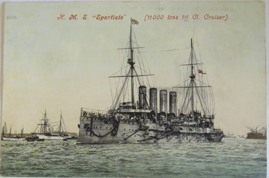 Vintage Warship Postcard of H.M.S "Spartiate"