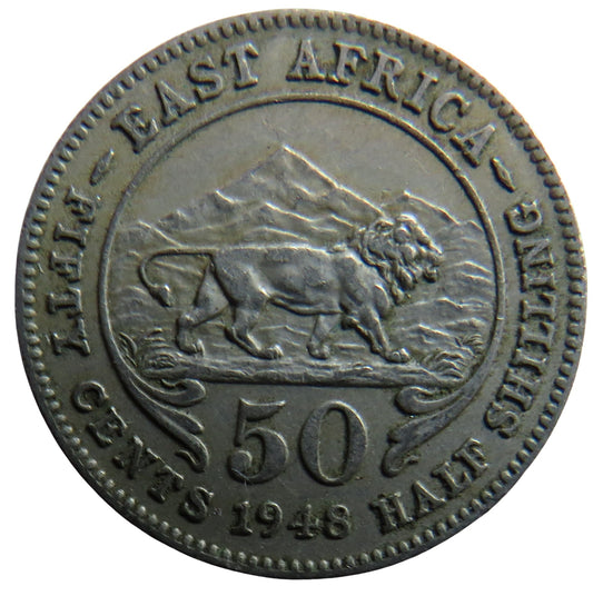 1948 British East Africa 50 Cents / Half Shilling Coin