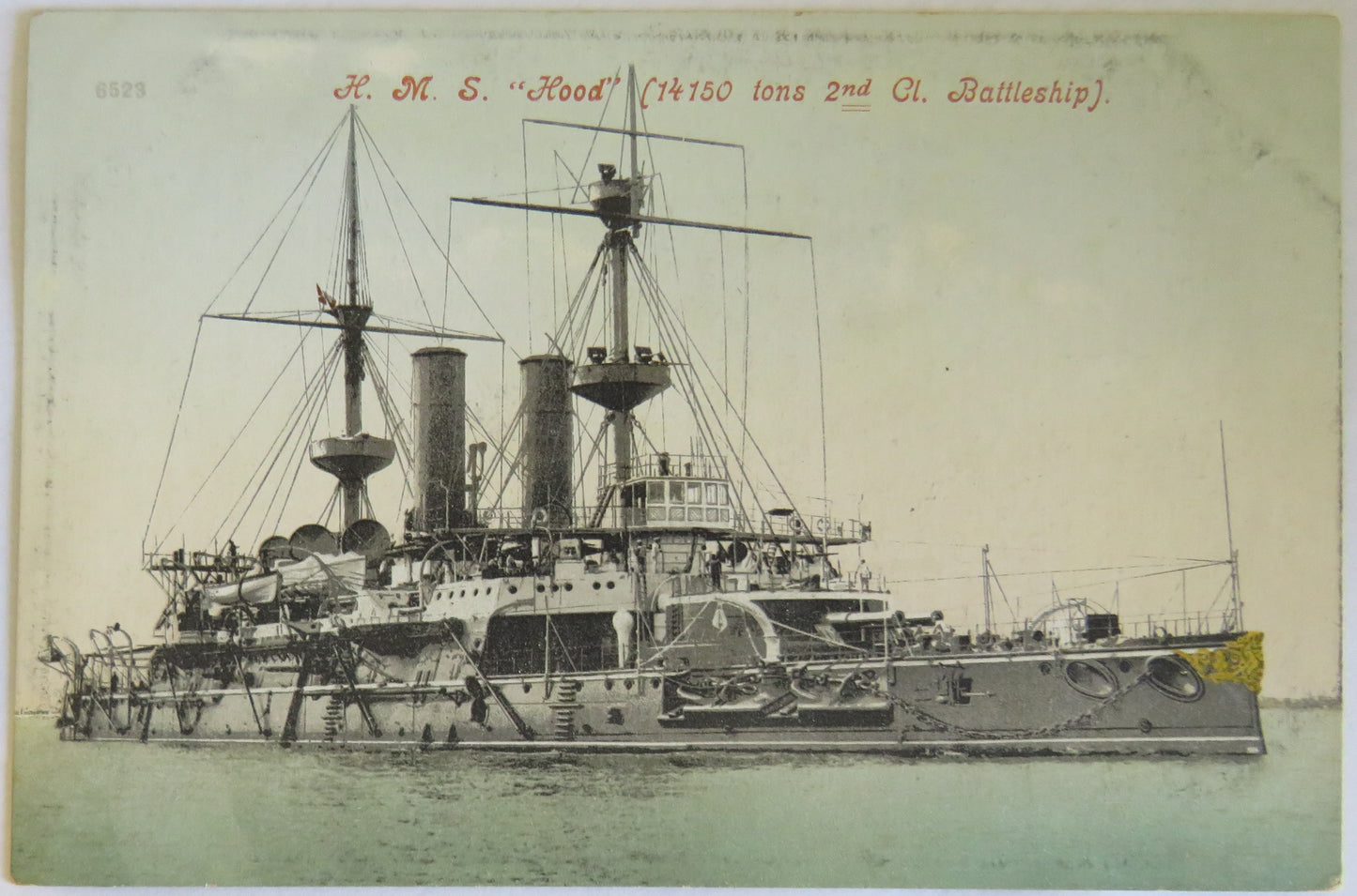 Vintage Warship Postcard of H.M.S "Hood"