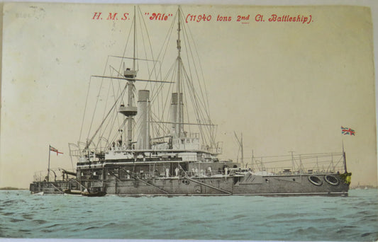 Vintage Warship Postcard of H.M.S "Nile" 1905