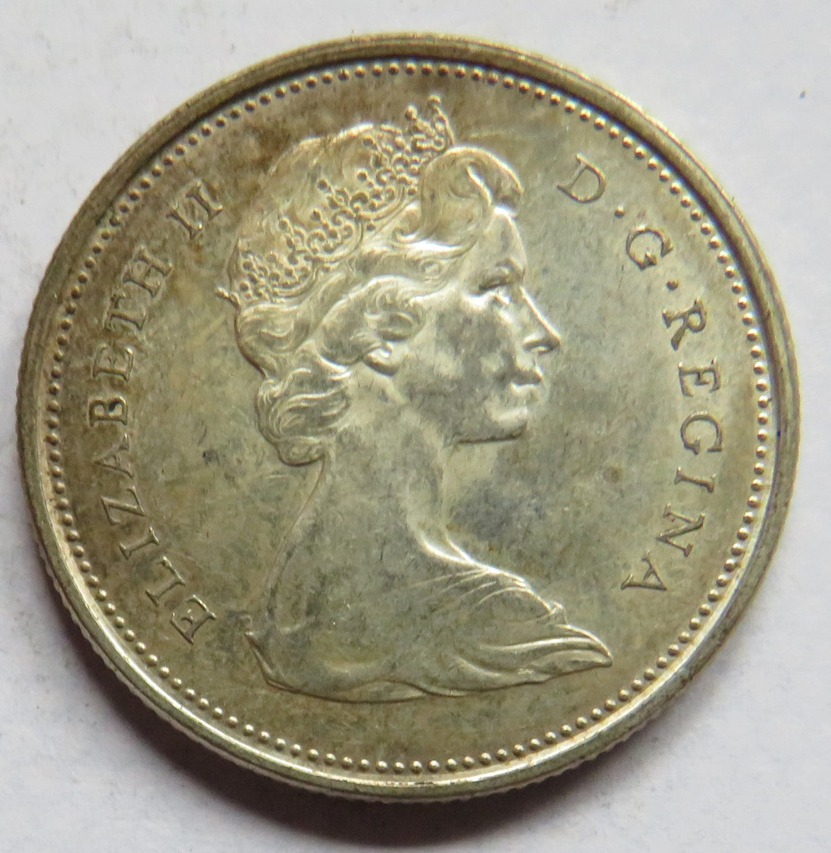 1966 Queen Elizabeth Canada Silver 25 Cents Coin
