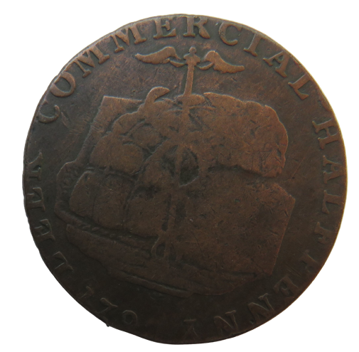 18thC Leek Commercial Halfpenny Token