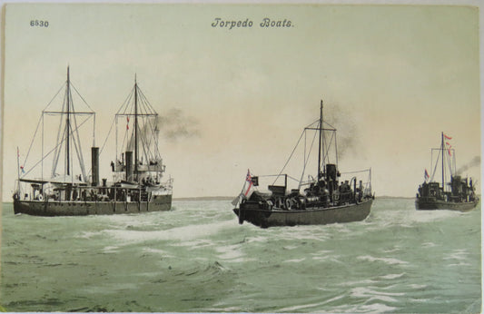 Vintage Postcard of Torpedo Boats 1905