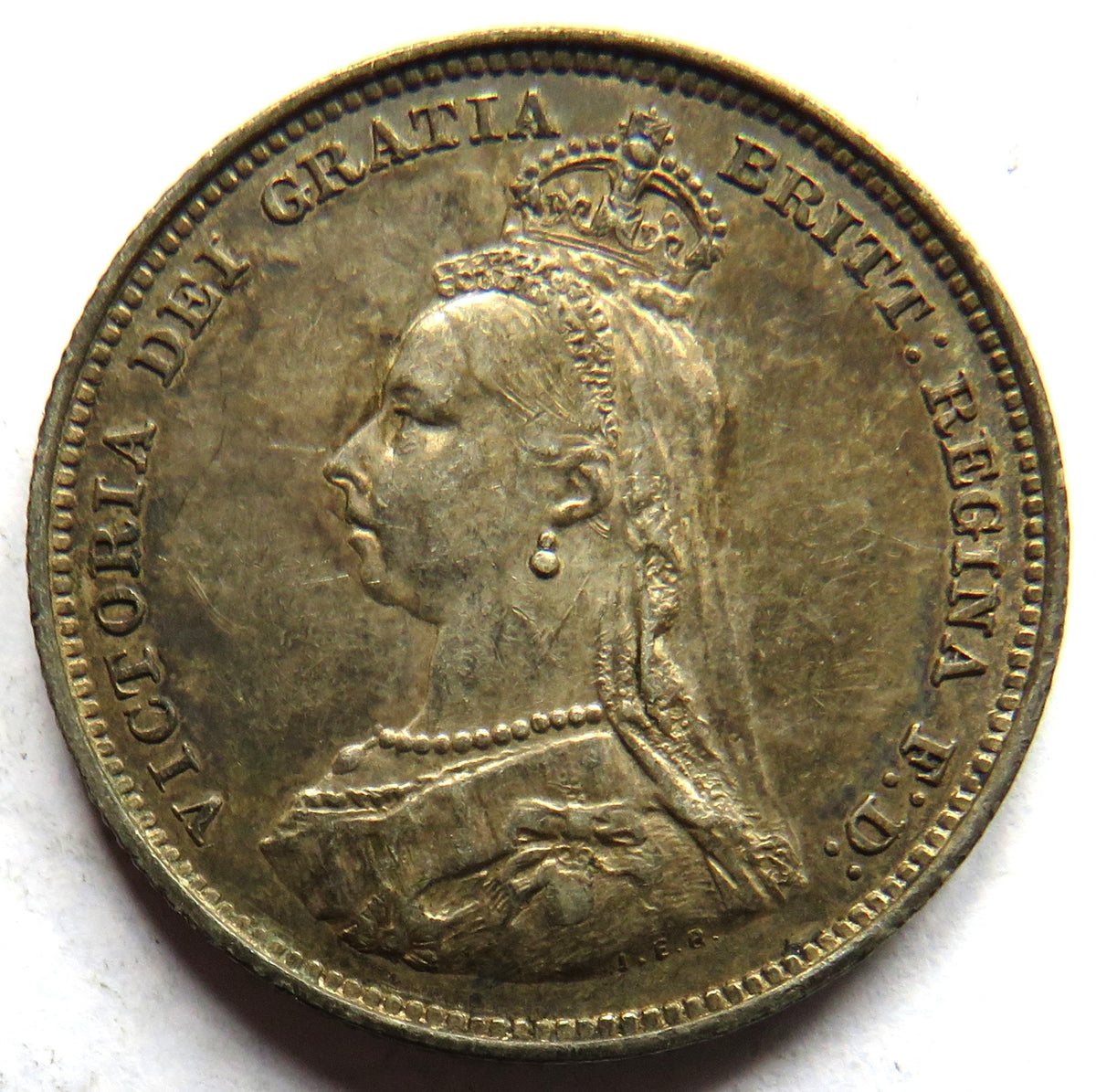 1887 Queen Victoria Jubilee Head Silver Shilling Coin In High Grade - Great Britain