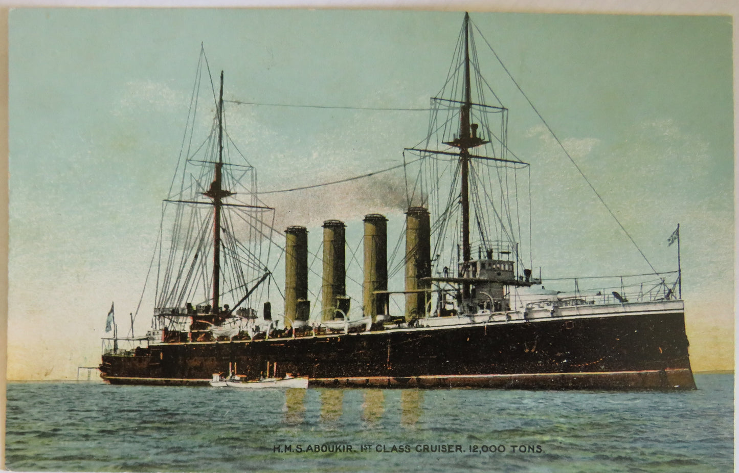 Vintage Postcard of H.M.S. Aboukir 1st Class Cruiser