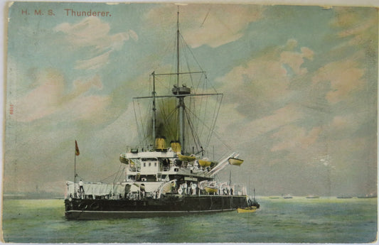Vintage Postcard of H.M.S. "Thunderer"