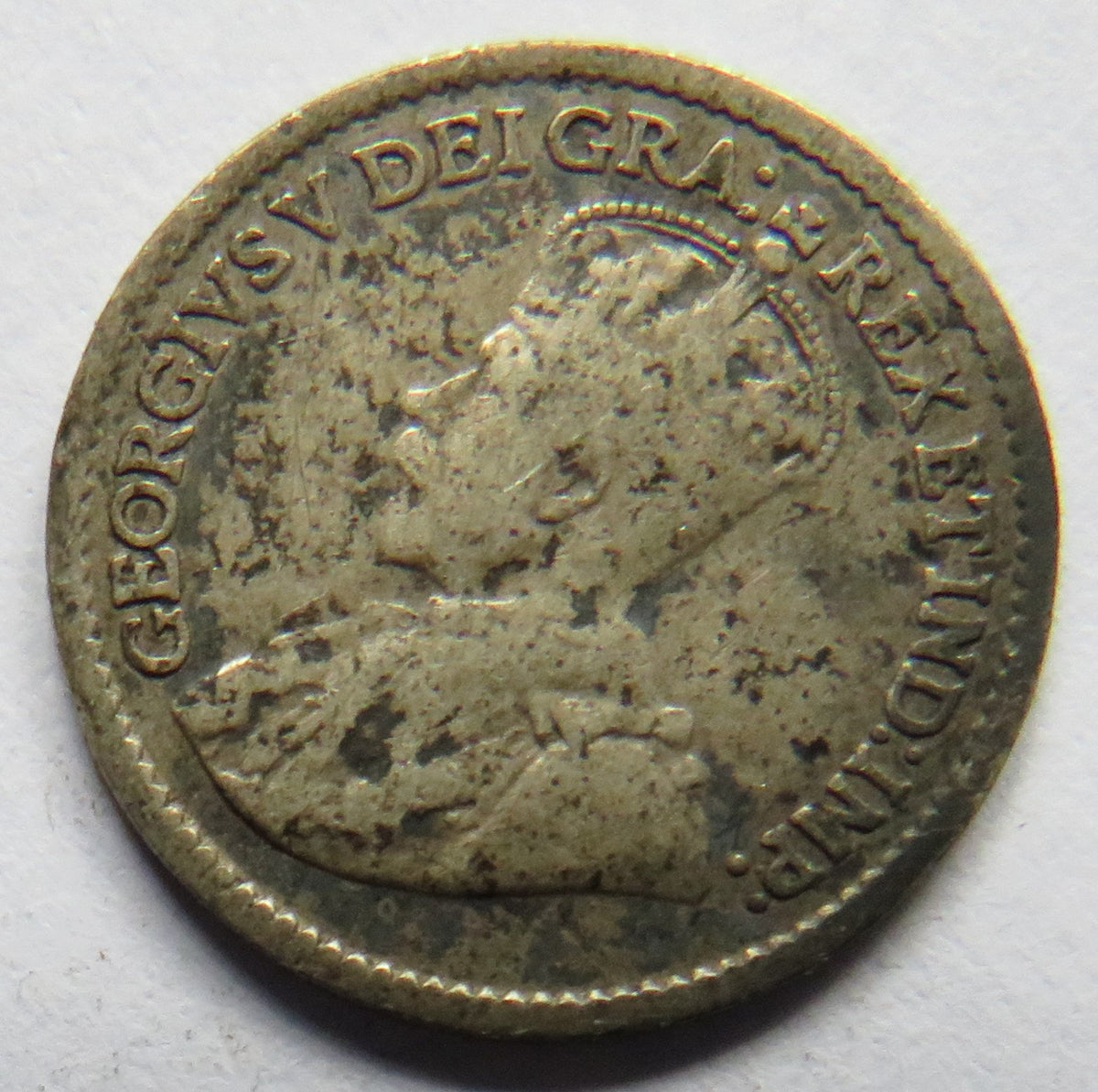 1918 king George V Canada Silver 5 Cents Coin