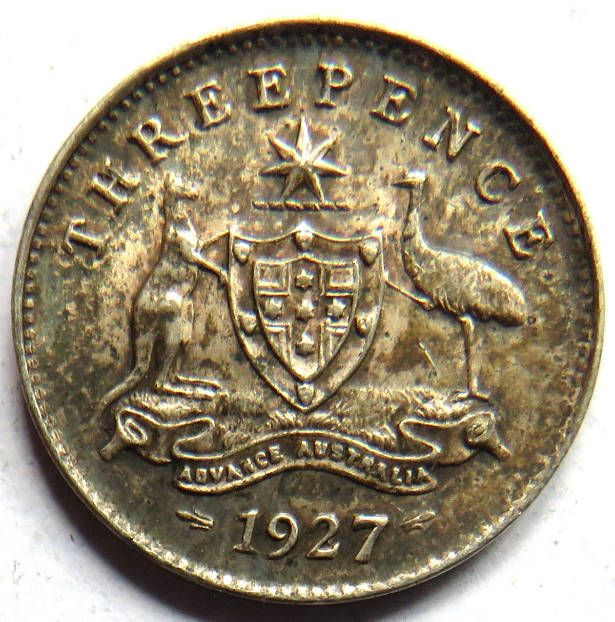 1927 King George V Australia Silver Threepence Coin