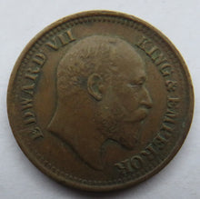 Load image into Gallery viewer, 1906 King Edward VII India 1/2 Pice Coin
