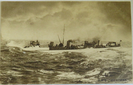 Vintage Postcard of H.M.S. "Contest"