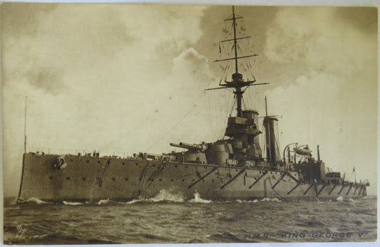 Vintage Warship Postcard of H.M.S. "King George V"