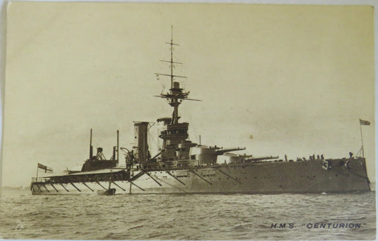 Vintage Warship Postcard of H.M.S. "Centurion"