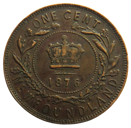 1876-H Queen Victoria Newfoundland One Cent Coin