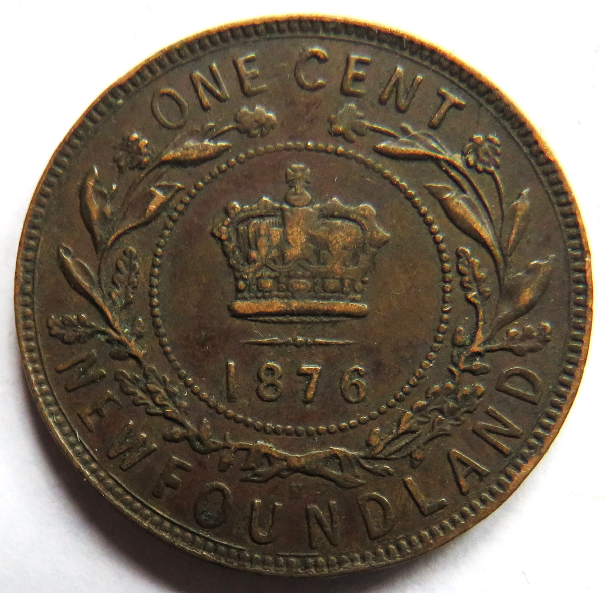 1876-H Queen Victoria Newfoundland One Cent Coin