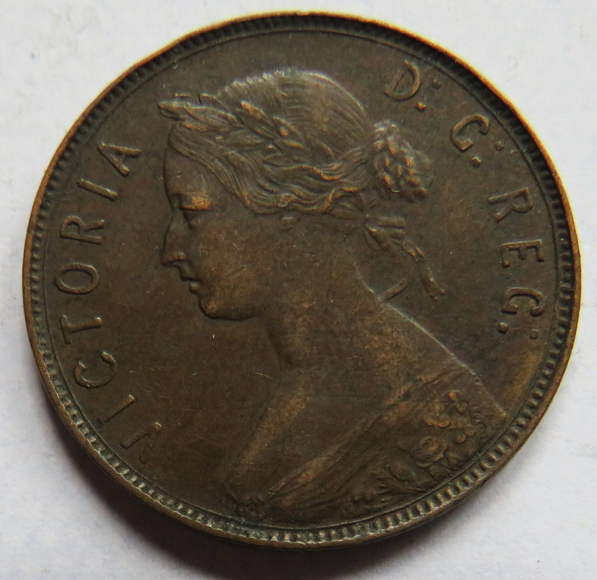 1876-H Queen Victoria Newfoundland One Cent Coin