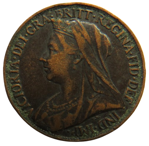 1897 Queen Victoria Farthing Coin - Great Britain image 1