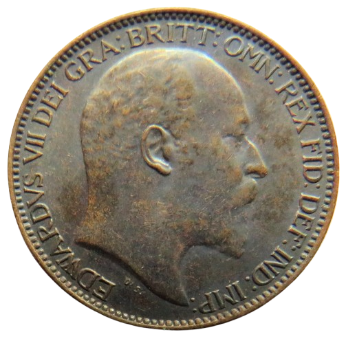 1909 King Edward VII Farthing Coin In Better Grade - Great Britain image 1