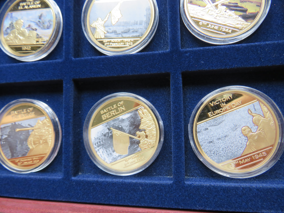 End of World War Two Commemorative 12 Coin Set Famous Battles