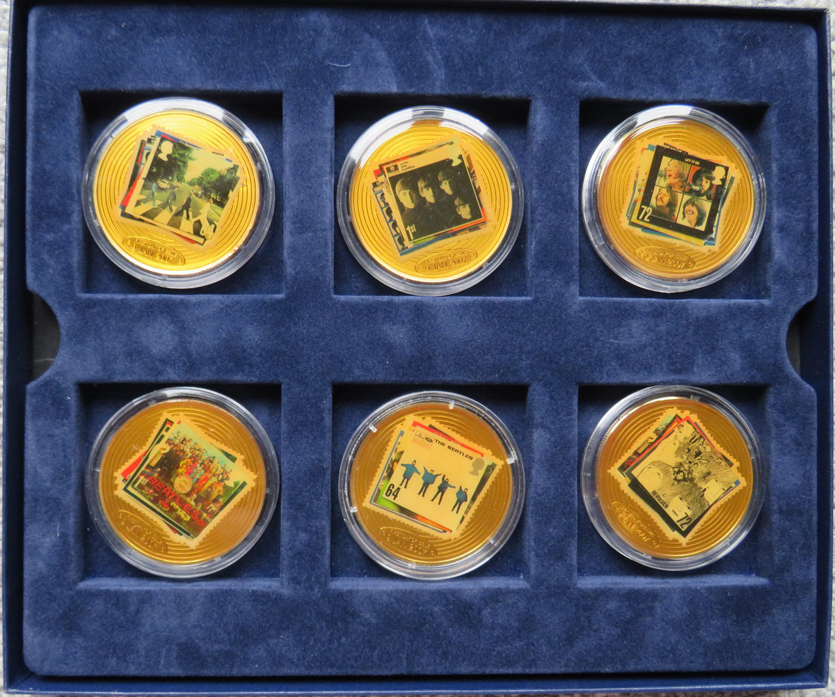 The Gold Plated Spirit of the 60's Commemorative Coin / Medal Set "The Beatles"