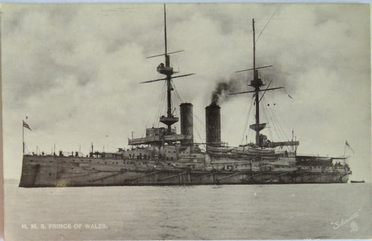 Antique Postcard of H.M.S. Prince of Wales