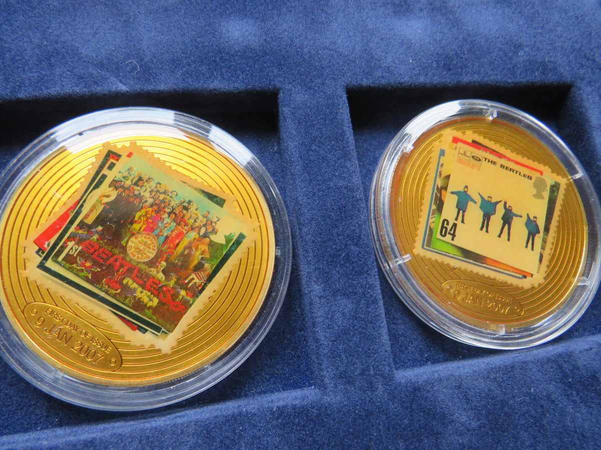 The Gold Plated Spirit of the 60's Commemorative Coin / Medal Set "The Beatles"