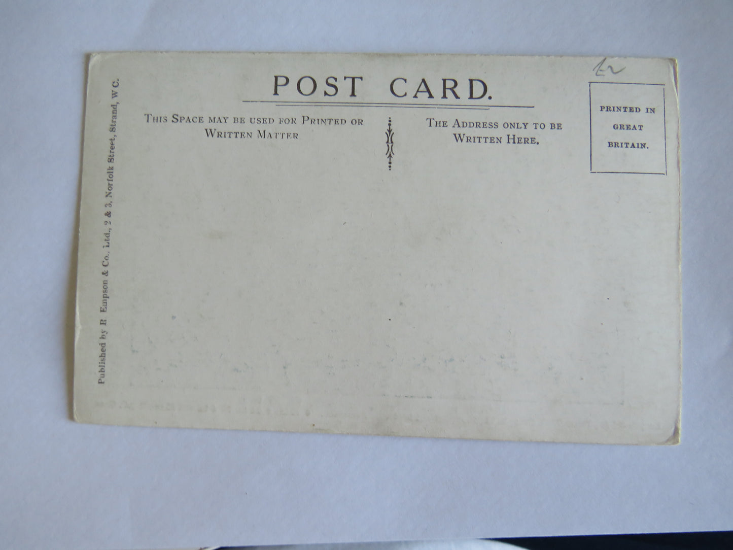 Antique Postcard of H.M.S. Hindustan Battleship, 16,350 Tons