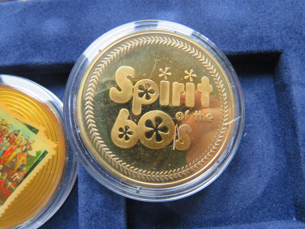 The Gold Plated Spirit of the 60's Commemorative Coin / Medal Set "The Beatles"