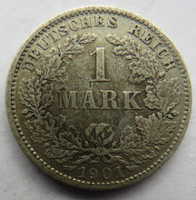 Load image into Gallery viewer, 1901-J Germany Silver One Mark Coin
