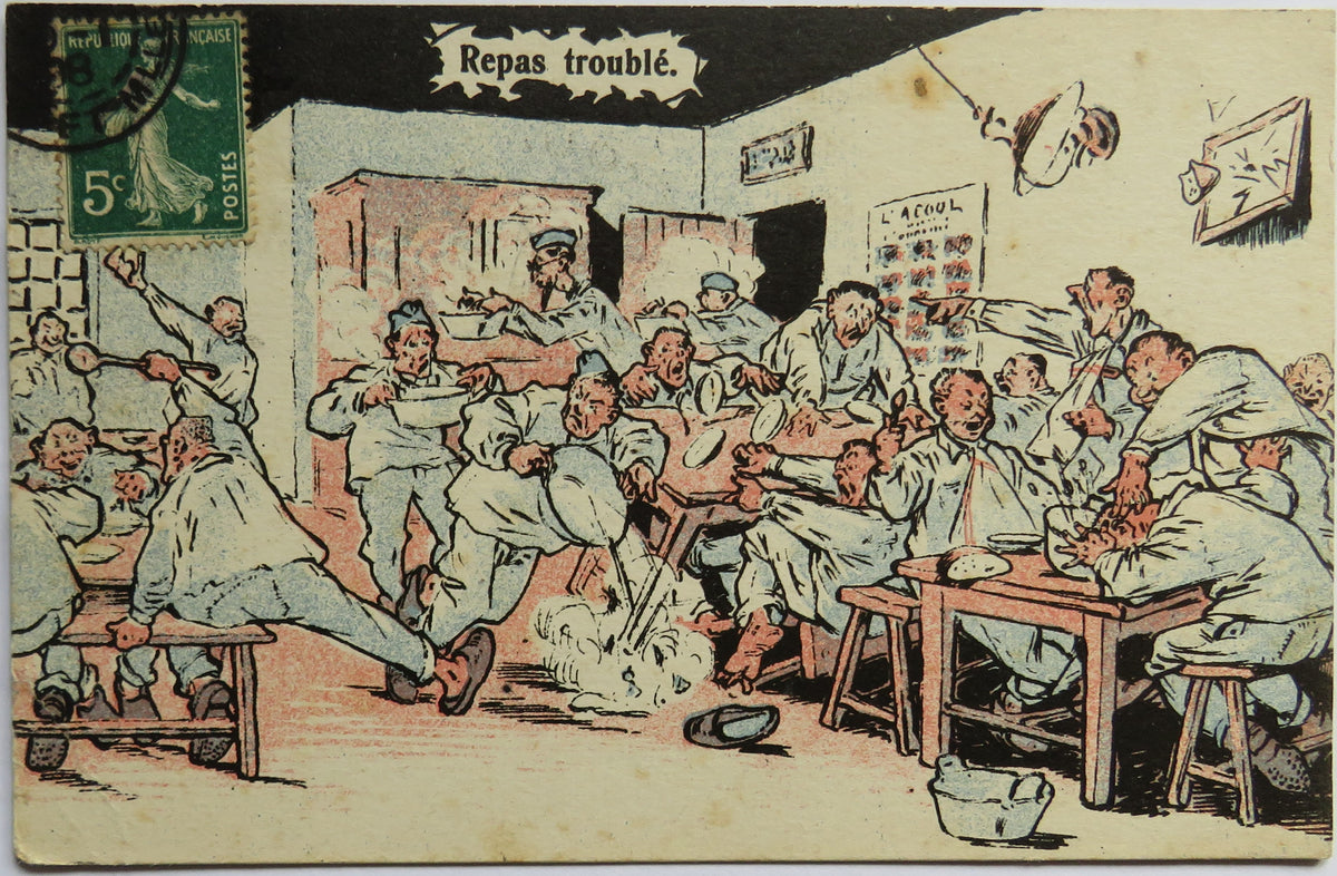 Vintage Postcard of Repas trouble, E. R. Paris - Depose, 1908