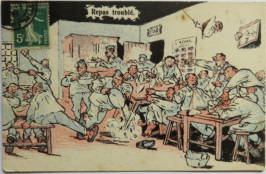 Vintage Postcard of Repas trouble, E. R. Paris - Depose, 1908 image 1