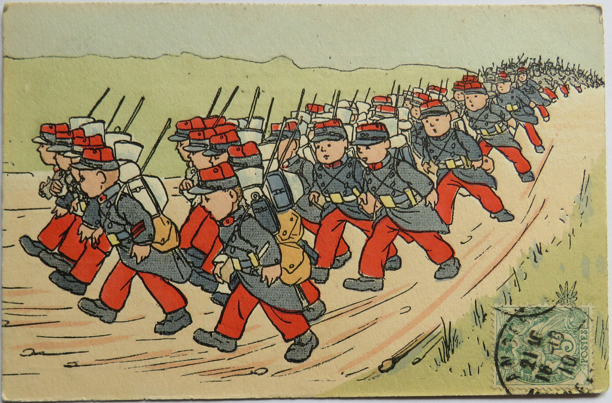 Vintage Postcard of En Marche, 1910, French Humour