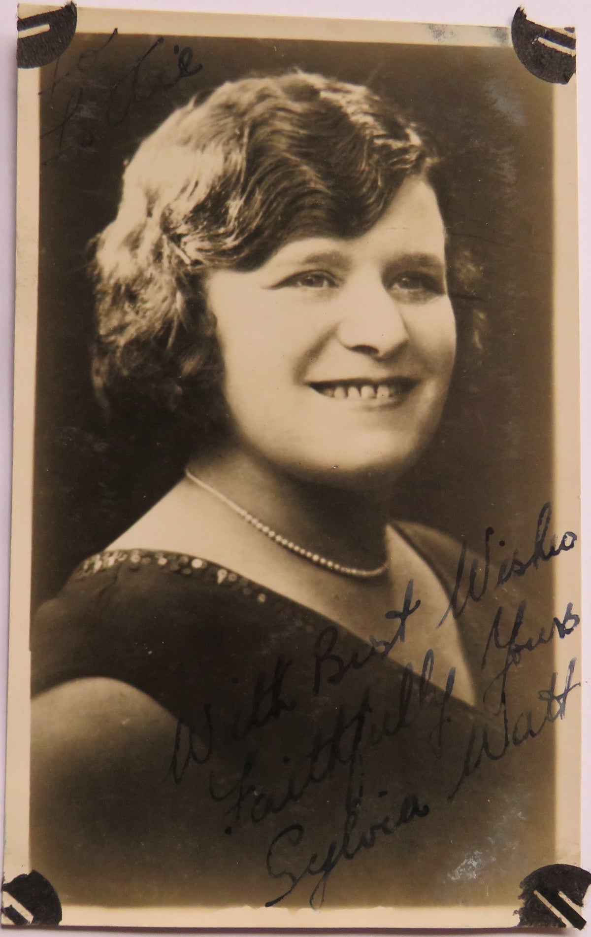 Vintage Signed Postcard of Sylvia Watt, With Best Wishes