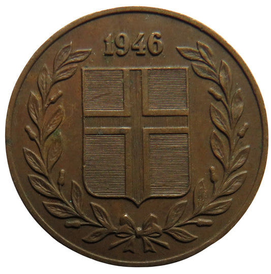 1946 Iceland 5 Aurar Coin