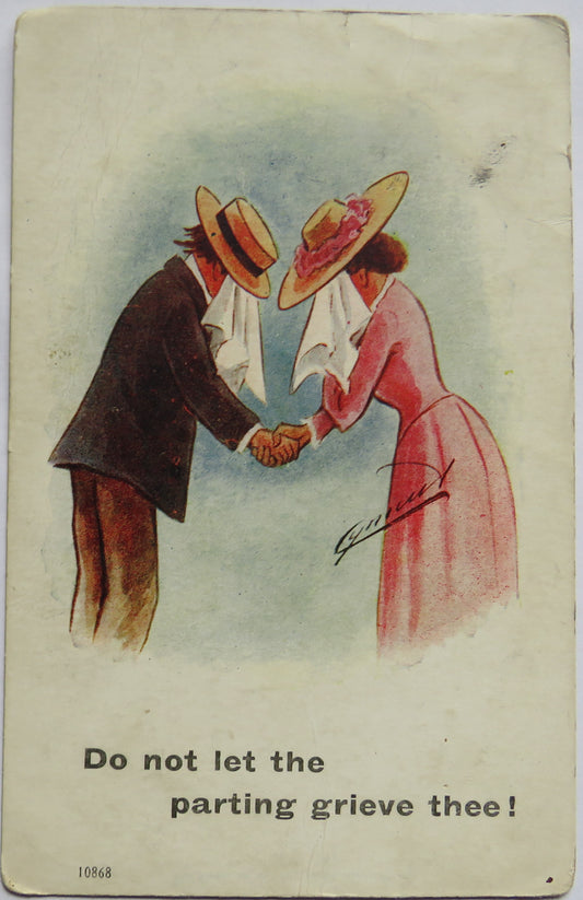 Vintage Postcard of "Do Not Let the Parting Grieve Thee!" image 1
