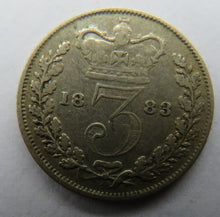 Load image into Gallery viewer, 1883 Queen Victoria Young Head Silver Threepence Coin - Great Britain
